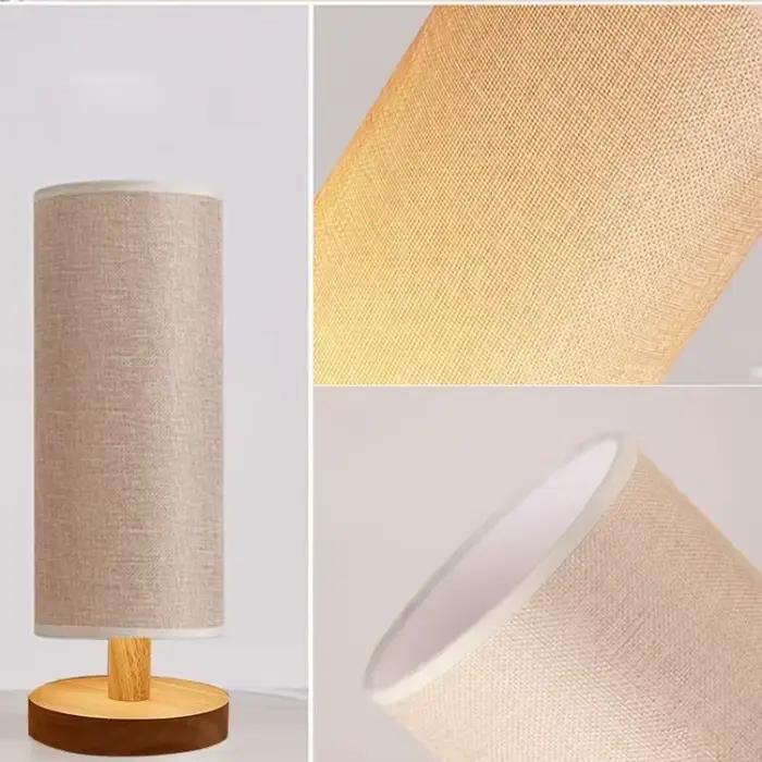 Abat-jour en lin à Tube droit pour lampes de Table