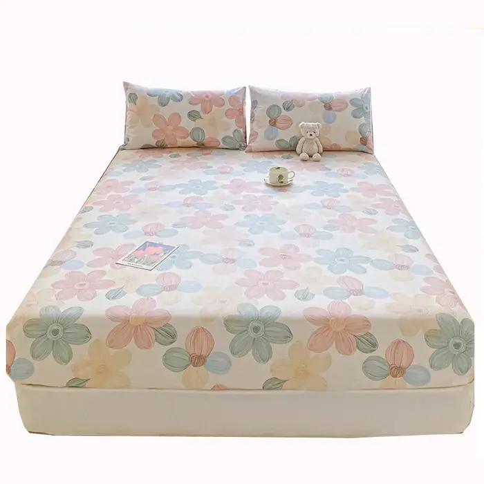 Ensembles de draps de lit élastiques 100% coton