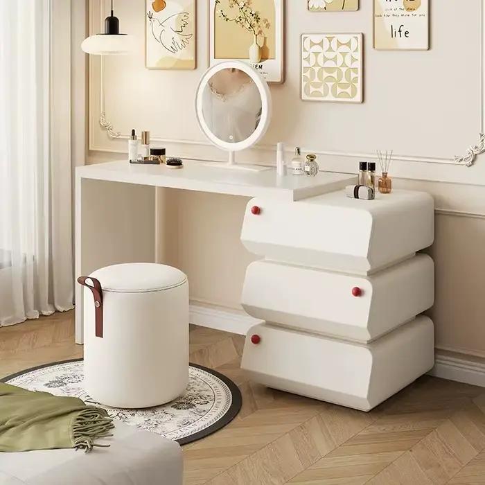 Coiffeuse noire avec miroir, meuble de rangement, séparateurs d'angle, style Mid-Century, pour chambre à coucher, en promotion