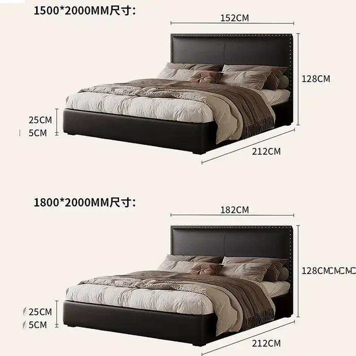Chambre à coucher double fantaisie paresseux lit nordique femme luxe moderne tête de lit haute cadre 180x200 Camas matrimoniales accessoires pour la maison