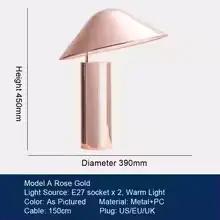 Danois moderne minimaliste créatif or Rose LED chambre chevet bureau hôtel design lumière