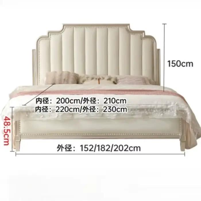 Lit King Size Blanc de Luxe en Bois