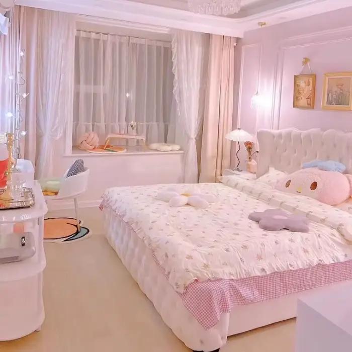 Ensemble de chambre à coucher avec couette de lit esthétique moderne