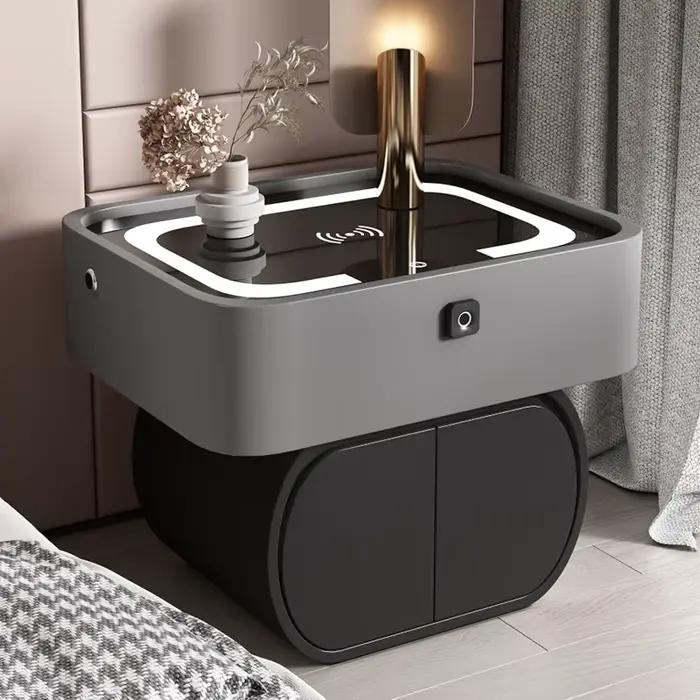 Table De chevet nordique moderne chargeur De téléphone chevet noir table De chevet minimaliste rangement De luxe Armarios De dortoir décoration De la maison