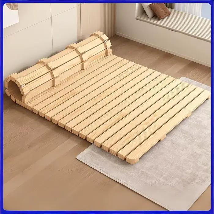 Cadre de lit en bois massif, cadre de lit tatami, usage domestique, couchage au sol, plancher de lit