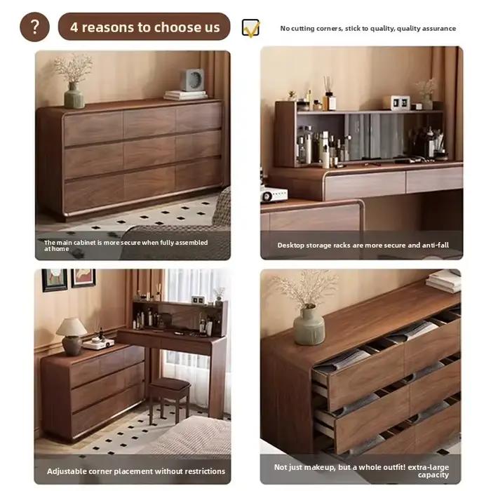 Table de toilette rétractable intégrée