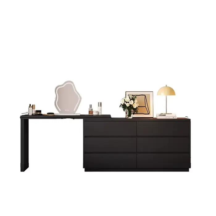 Coiffeuse en bois noir italien Vintage rangement Design