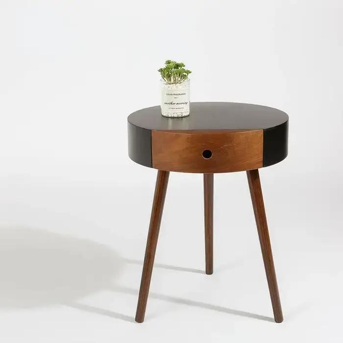 Table de chevet ronde minimaliste italienne, Table de chevet industrielle nordique, commode moderne