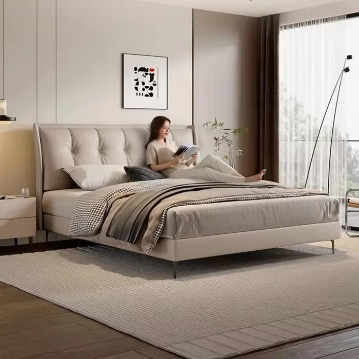 180x200cm cadres en bois lits doubles King Size reine luxe Double haute chambre lit tête de lit