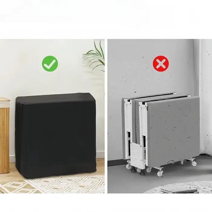 1 housse anti-poussière pour un lit pliant ou 1 lit pliant, tissu technique multifonctionnel avec ma