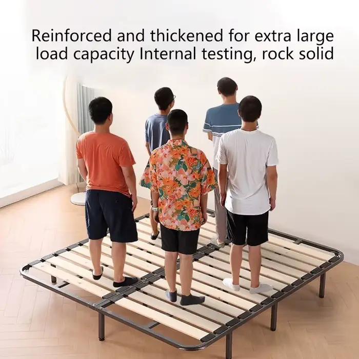 Cadre pliant cadre de Support de lit cadre de lit Tatami haute charge 1.2m 1.5m 1.8m en option sans tête de lit cadre de lit en bois massif