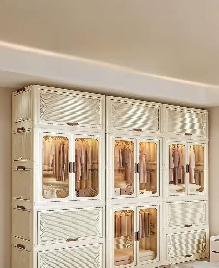 Boîte empilable armoire grand support moderne organisateur de chambre