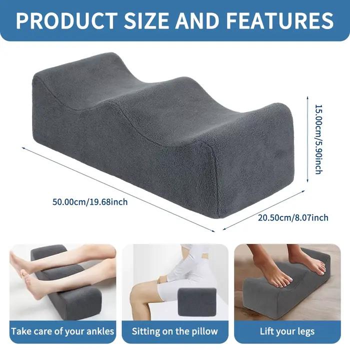 Coussin de rehaussement de jambes en polyester avec rembourrage polyurethane et fond antidérapant pour soulager la taille sur lit canapé ou chaise longue