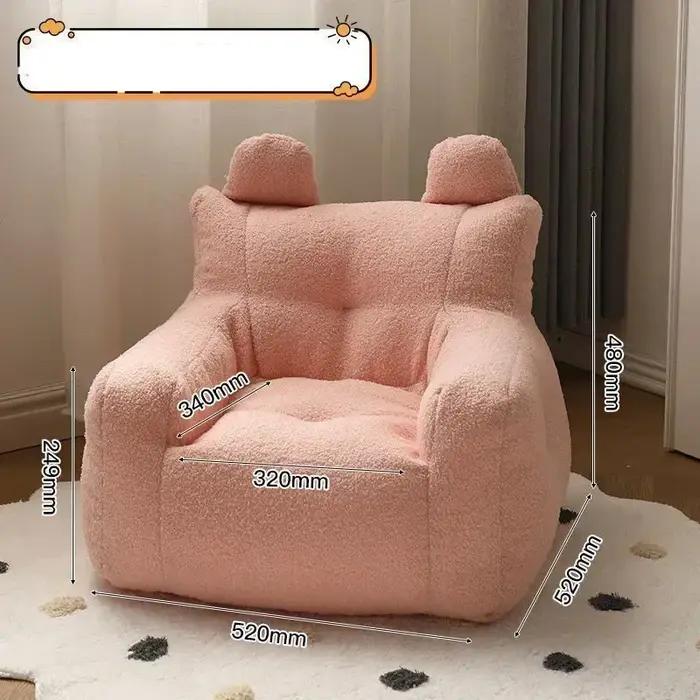 Canapé paresseux pour enfants – Tissu en coton et lin doux avec housse amovible et lavable