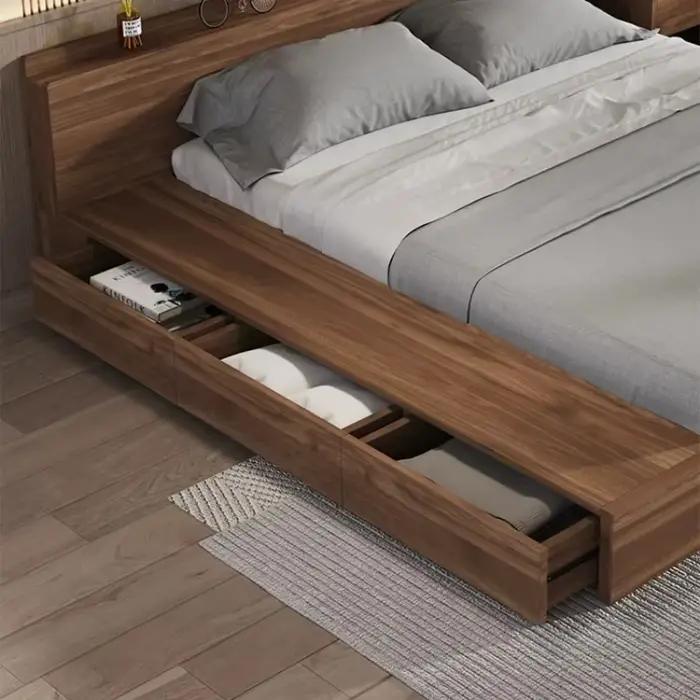 Lits de chambre japonais de style loft 180x200, lits uniques pour enfants, lits de luxe italiens avec rangement, ensemble complet de meubles de chambre à coucher avec plateforme tatami