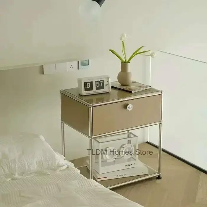 Table de chevet minimaliste, meubles de chambre à coucher médiévale, Module de rangement, meuble lat