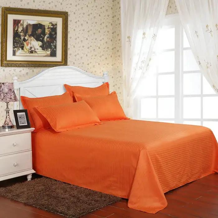 Drap de Lit Blanc pour Hôtel, 100% Coton, Couleur Unie, pio