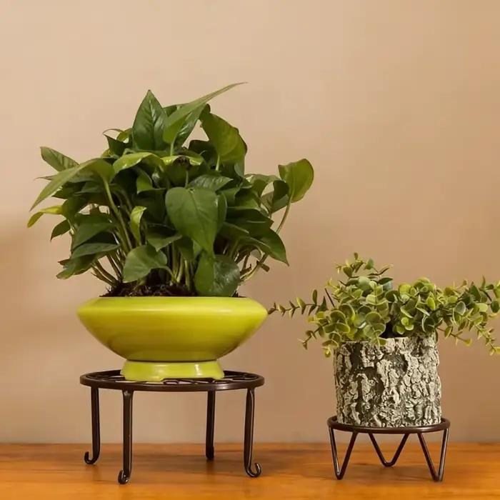 Support à fleurs métallique multi-niveaux 1-2 étages, étagère pour plantes, support pour pots de fle