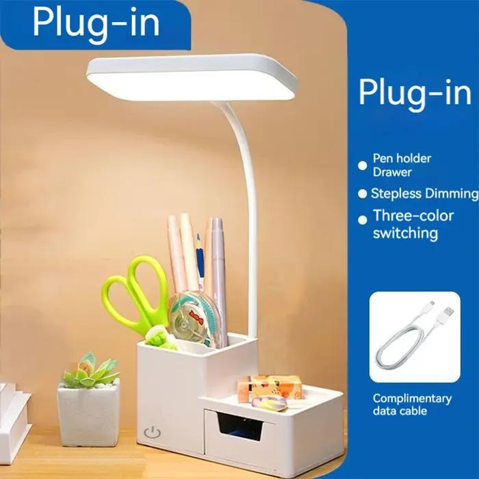 Tactile LED lampe de bureau 3 niveaux Dimmable veilleuse USB Rechargeable Protection des yeux pliable lampe de Table chambre chevet lecture