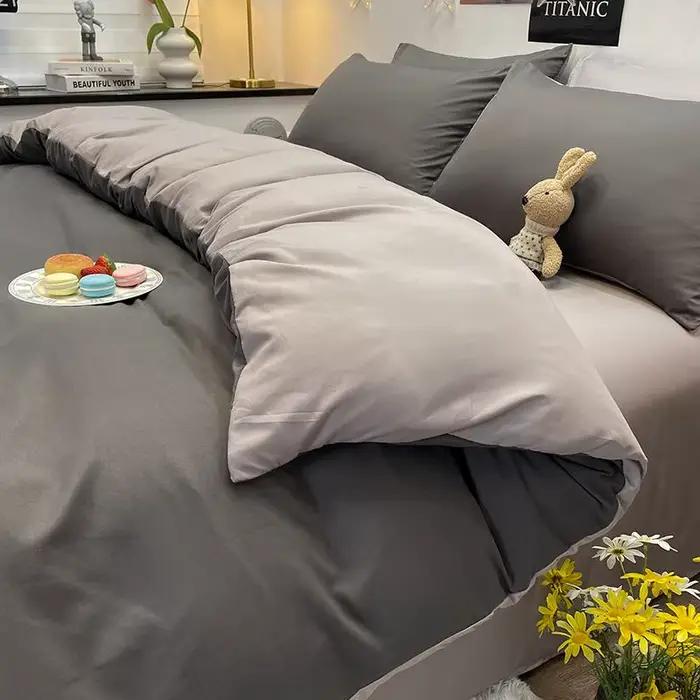 Bonenjoy 1 pc housse de couette couleur gris foncé