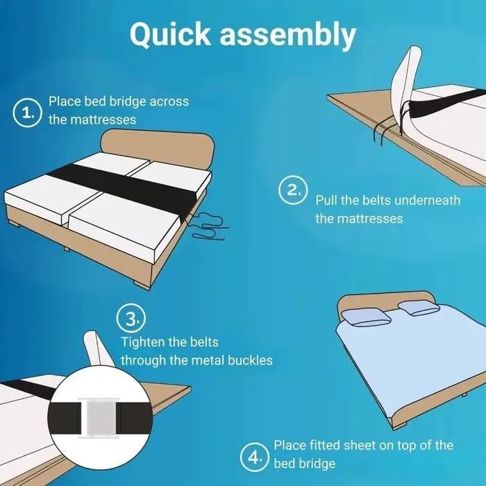 Connecteur de matelas pour transformer un lit double en lit king size