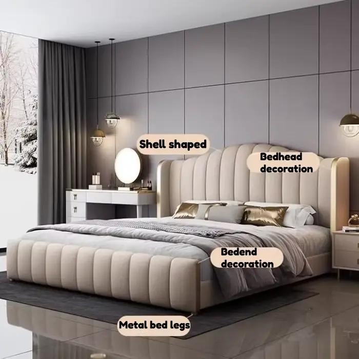Lit de luxe 2x2, 2 m avec tiroirs de rangement uniques