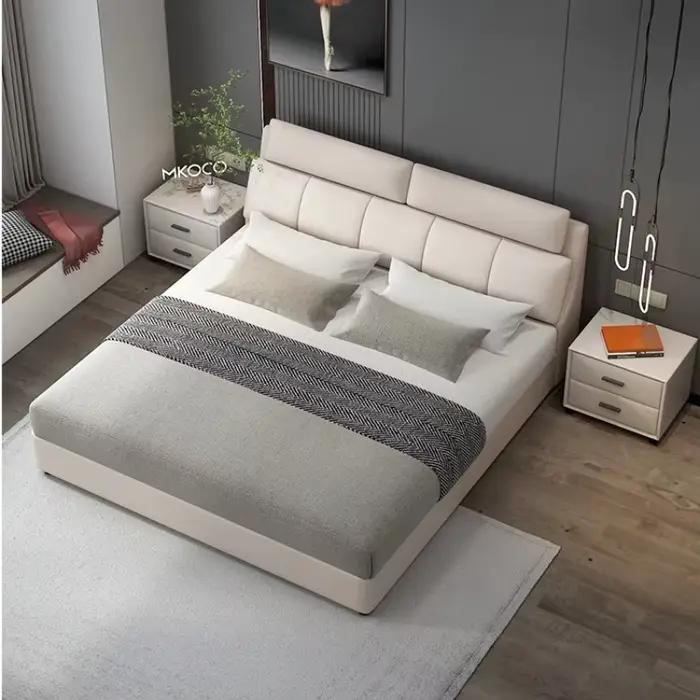 Lit double moderne de luxe léger en cuir 180x200cm 200x200cm 200x220cm