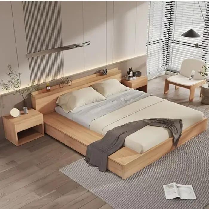 Lits de chambre à coucher japonais de style loft pour enfants 180x200 Queen avec rangement, lits de chambre à coucher uniques pour adultes de style italien, mobilier de maison de luxe avec plateforme