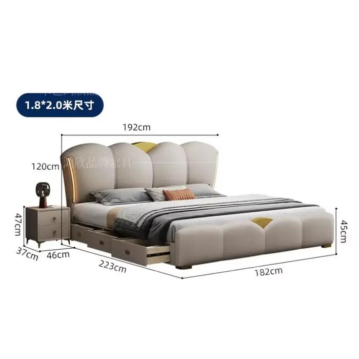 Chambre tiroir lit double Table de chevet princesse lit de couchage rangement salon cadre Muebles Para El Hogar maison accessoires