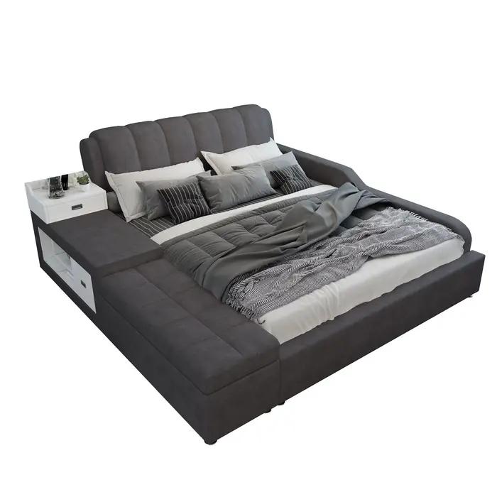 Lits De luxe modernes Double minimaliste Unique cadres De lit rembourrés dormir Cama De Lujo Para do