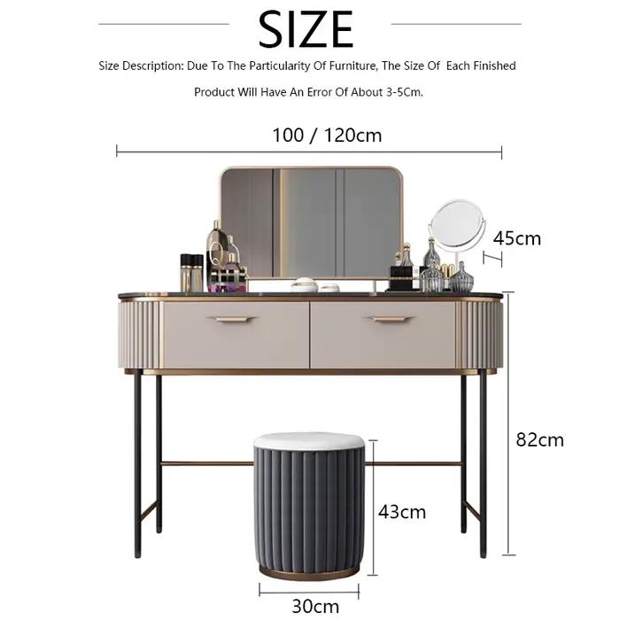 Petite table de maquillage en span avec espace de rangement
