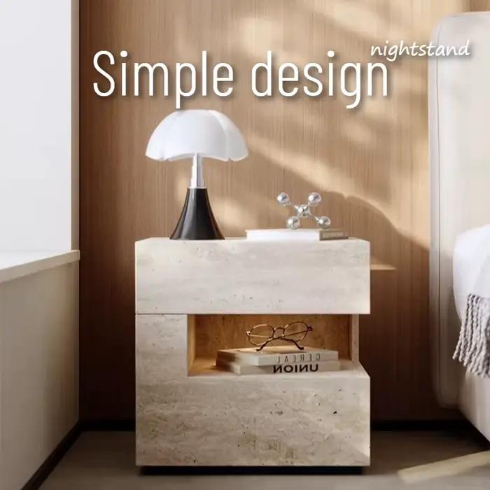 Table de chevet intelligente avec lampe et tiroirs