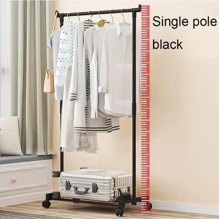 Porte-manteau mobile Double étagère à vêtements tige Simple