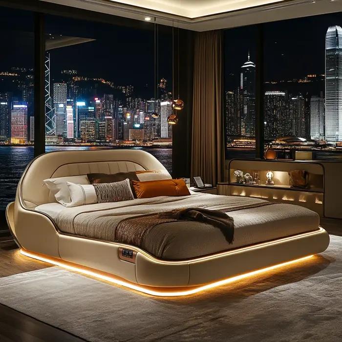 Luxueux Queen tête De lit cadre ensemble transformer sommeil Spaceto confortable retraite Camas De dortoir Cama Casal décoration De la maison
