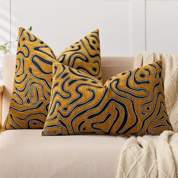 Housse de coussin décorative en chenille de luxe