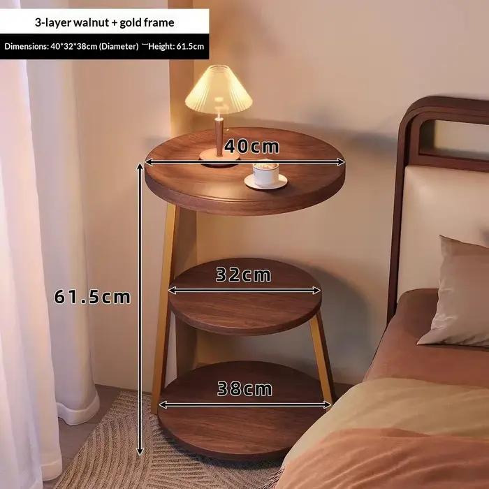 Table basse de chambre vintage multi-niveaux, petite table d'appoint ronde, table de chevet créative de designer pour salon