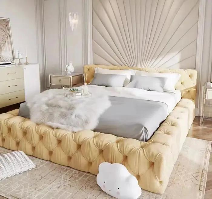 Cadre de lit de mariage confortable