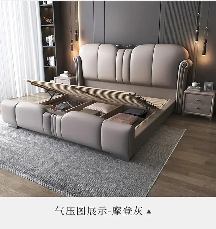 Lits rembourrés modernes rangement minimaliste cadres de lit de luxe multifonctionnels tables de nuit Letto Matrimoniale meubles de maison
