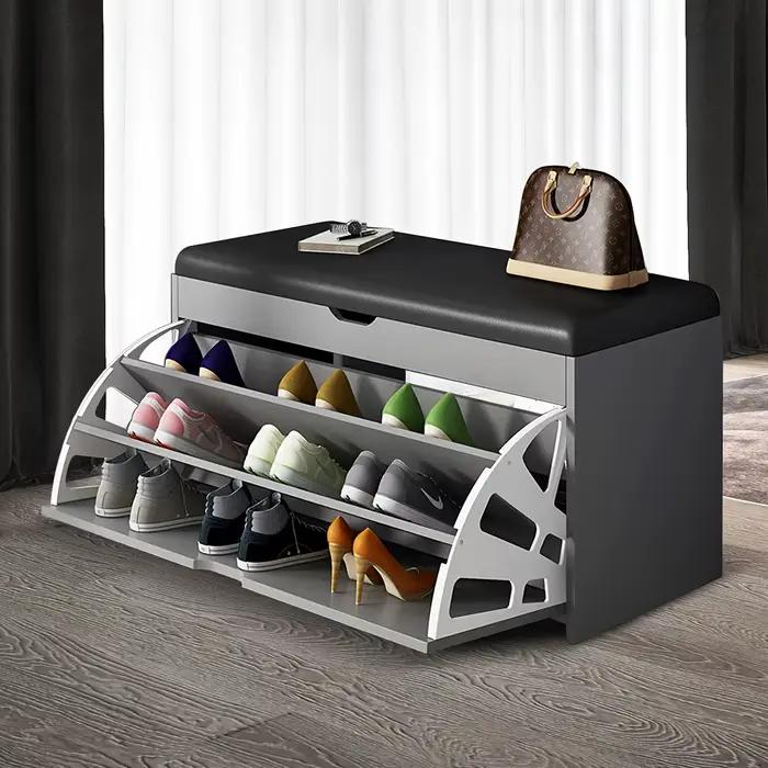 Armoire à chaussures avec banc de rangement à 3 niveaux
