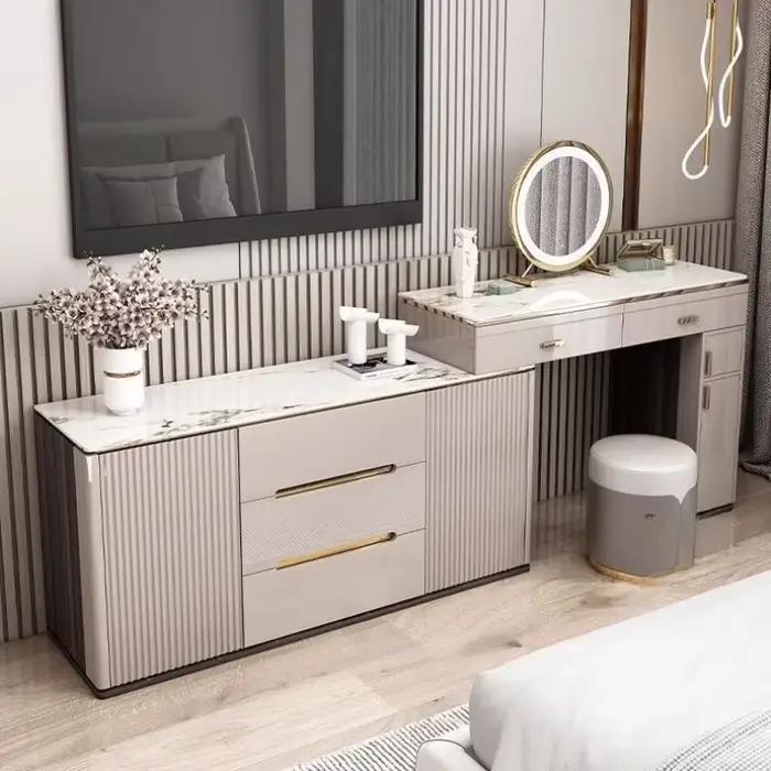 Organisateur de rangement coiffeuse tabouret moderne en bois massif