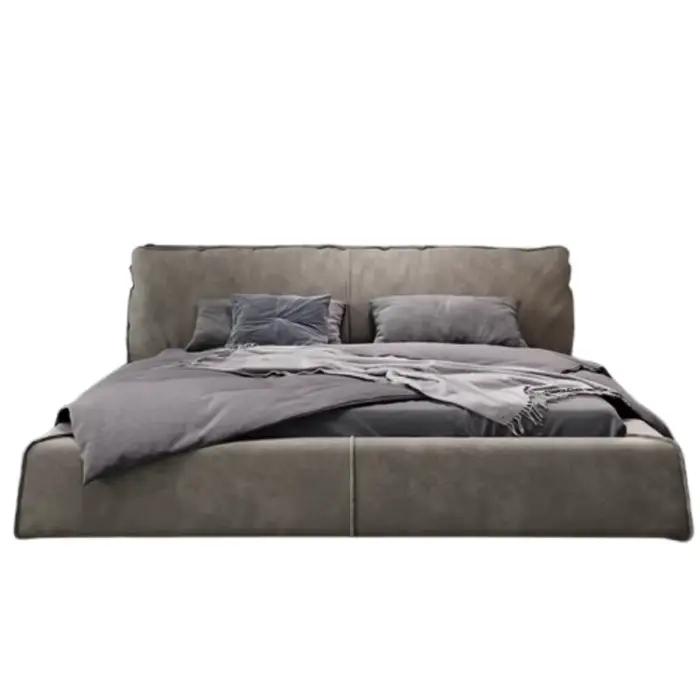 Lit en bois européen Design reine Double tête De lit en coton chambre moderne luxe Meuble