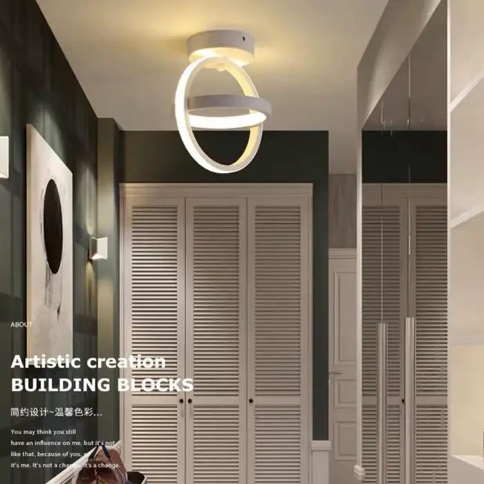 Plafond moderne à LEDs lumière 2 anneaux Design créatif plafonnier luminaires d'intérieur couloir ba