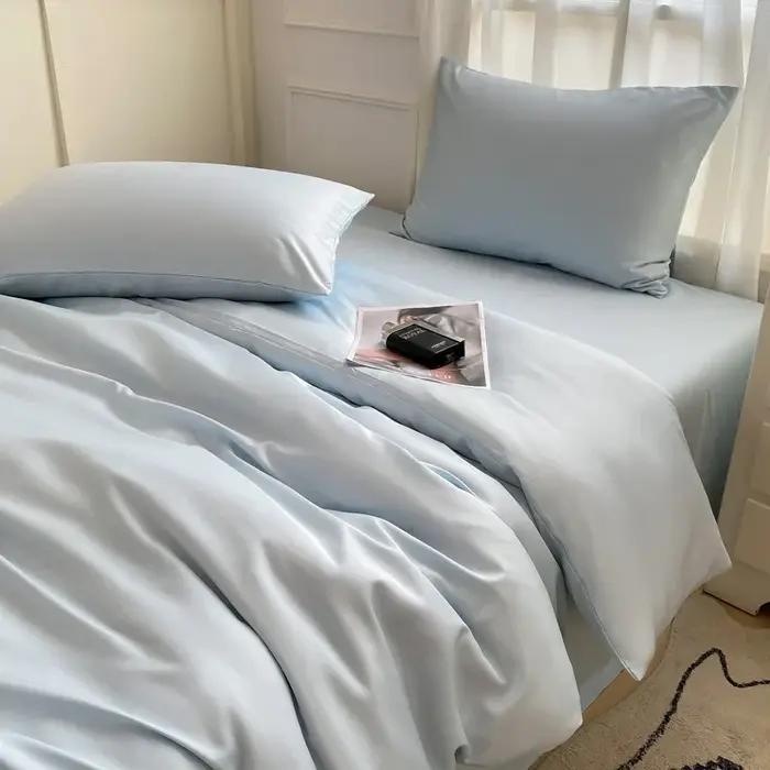 Parure de lit nordique 100 % coton avec drap, housse de couette et taie d'oreiller – Tailles simple, double, king, queen, twin