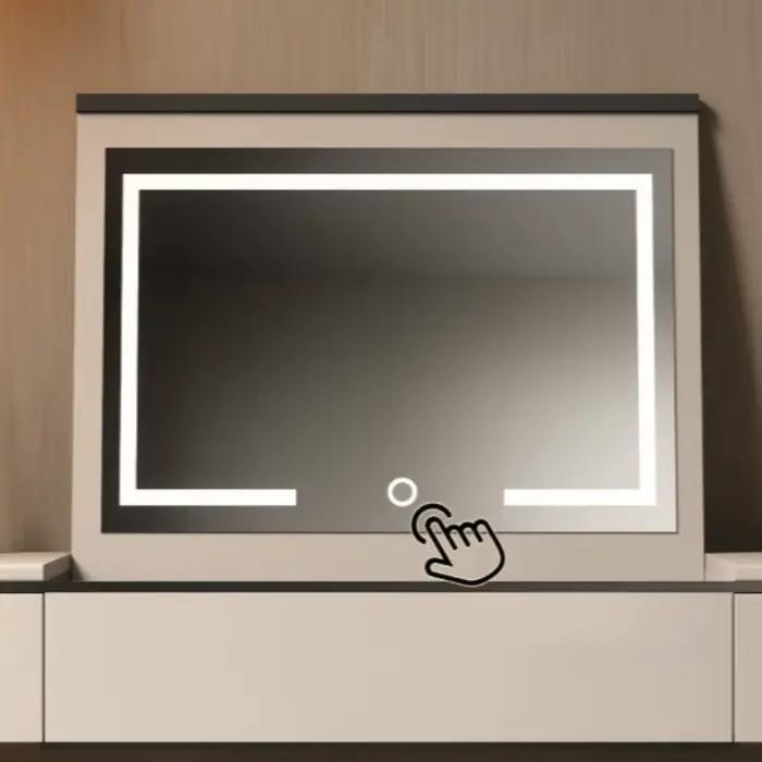 Coiffeuse compacte avec miroir et tiroirs