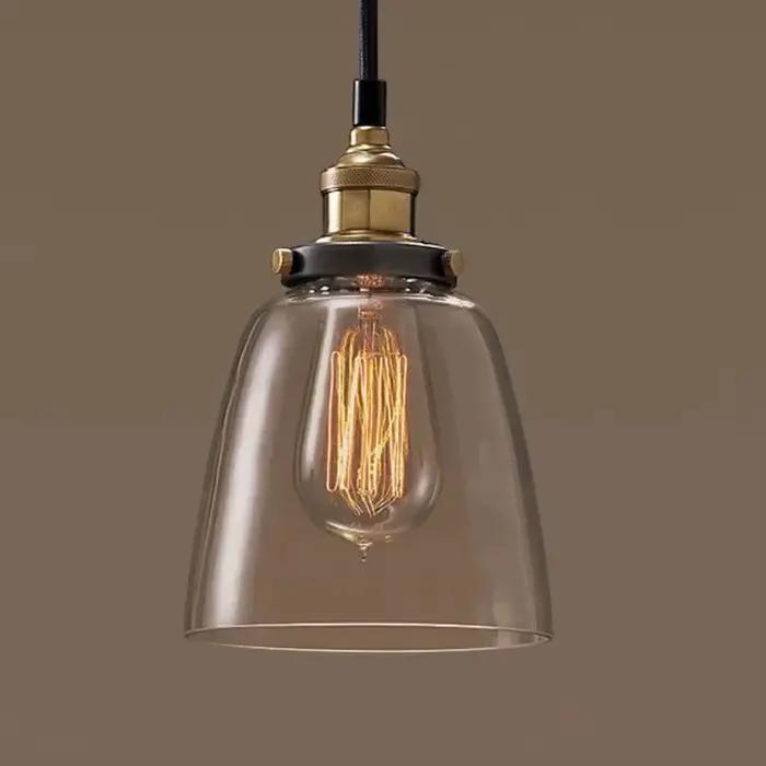 Le Loft nordique moderne chambre suspension avec clair gris ambre Vintage pendentif lumières salle à