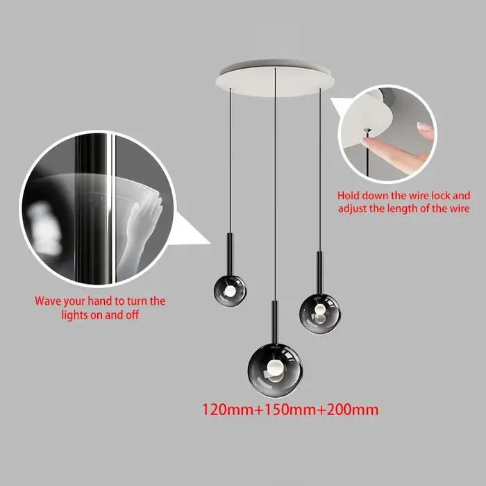 Italie chambre chevet lustre lumière luxe haut de gamme relevable Style italien Simple balayage à la main gradation barre suspension ligne lampe