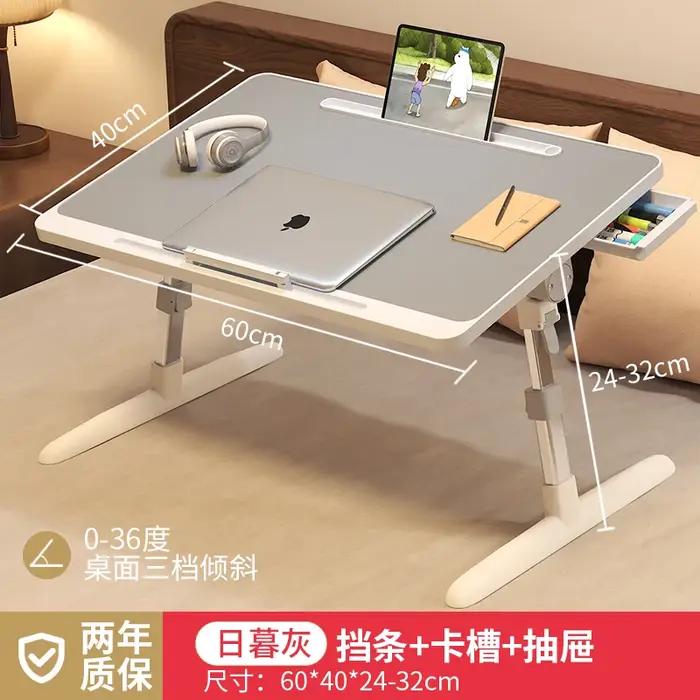 Surface de travail de bureau d'ordinateur portable de chevet réglable en hauteur avec baie vitrée à fente pour une