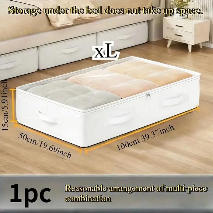 3 boîtes de rangement sous le lit blanches | Pliable