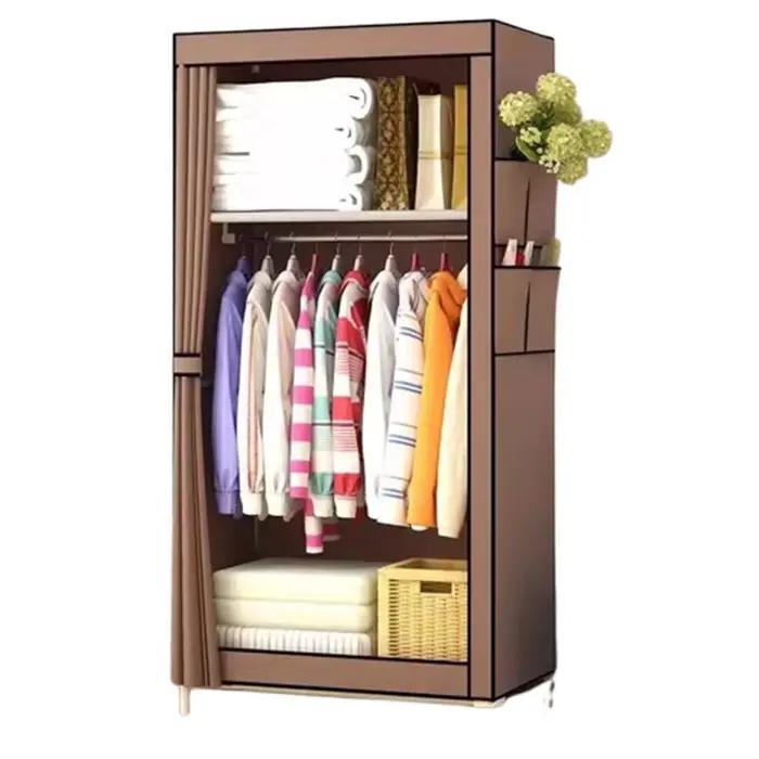 Tissu reine armoire chambre simple pliant Portable