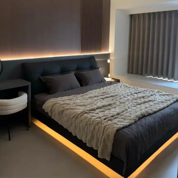 Hôtel adultes lits 180X200 tête de lit Table de chevet rembourrage
